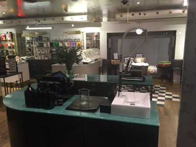 recycled glass countertop emerald in Liberty Shop