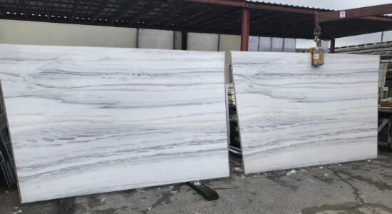 Bianco Lasa marble slabs in the UK