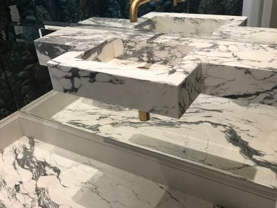 Bespoke Arabescato Marble Vanity and Vanity Top Bespoke Arabescato Marble Vanity and Vanity Top