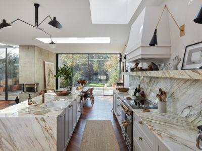 Calacatta Oro Marble Worktops - made to measure Calacatta Oro Marble Worktops - made to measure worktops, shelves and an island unit all clad in Calacatta marble
