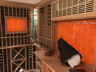 Glass Backlit Panels made to measure of Amber recycled eco glass