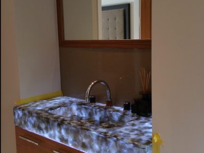 Zircon Glass Vanity - Sustainable Recycled Glass Vanity