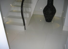 White Glass Floor