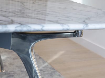 Arabescato Marble Table Top Arabescato Marble Table Top Edge Detail - Bespoke Craftsmanship