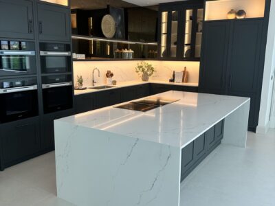 Quartz Worktop and Island with Waterfalls
