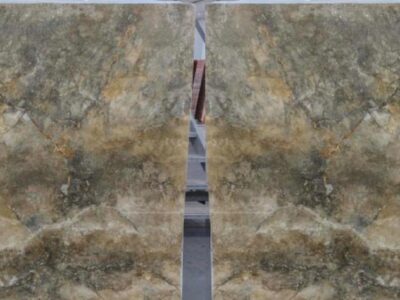 TRAVERTINO NERO slabs book-matched