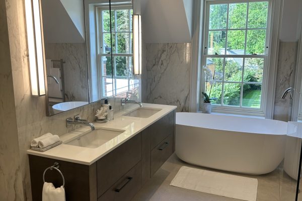 Arabescato Marble Bathroom vanity, wall cladding