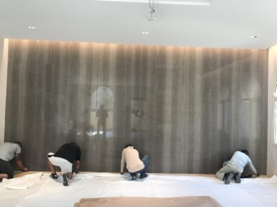 Large Marble Panels Installation Installation of large marble panels