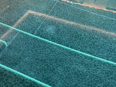 Glass Swimming Pool Floor Panels and Steps in EcoGlass