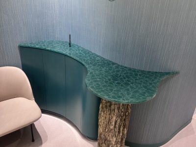 Green Emerald Glass Table Top made to measure of 100% recycled glass