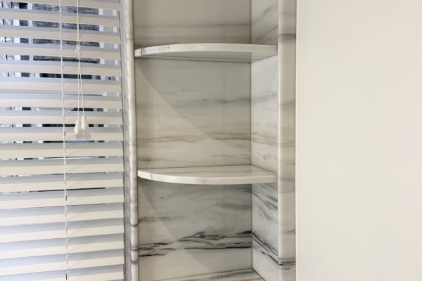 Bespoke Bianco Lasa Marble Shelves