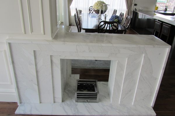 Bespoke Calacatta Marble Fireplace Surround Installed in Kensington Bespoke Calacatta Marble Fireplace Surround Installed in Kensington
