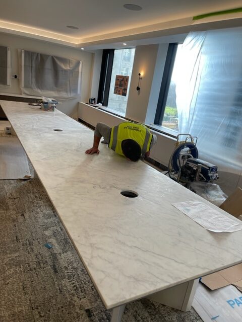 Installation of a Bespoke Carrara Top