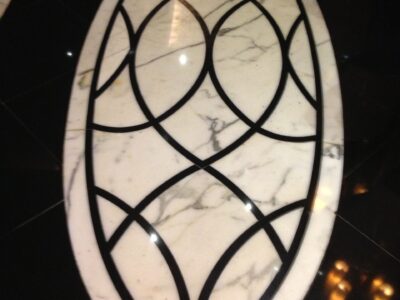 Marble Floor Feature Marble Floor Feature - Statuario marble and Nero Marquina