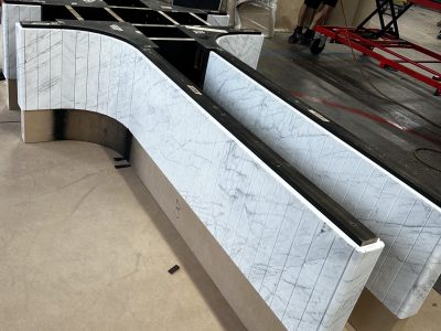 Fluted or Milled Marble Finish Fabrication in our London Factory Fluted or Milled Marble Finish Fabrication in our London Factory